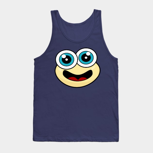 Anxious Funny Face Cartoon Tank Top by AllFunnyFaces